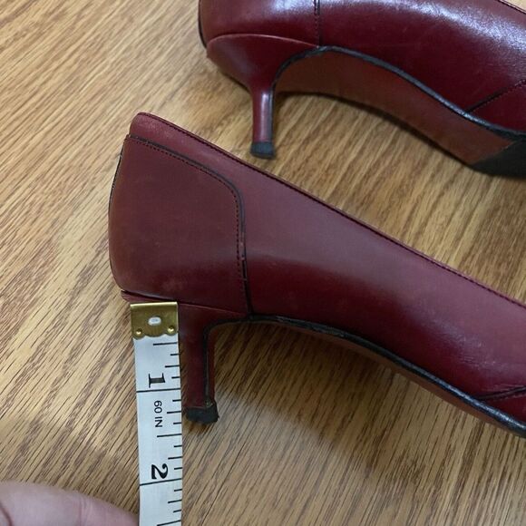 Vintage Christian Louboutin Red leather pointed kitten heels size EU 37 - Picture 9 of 12